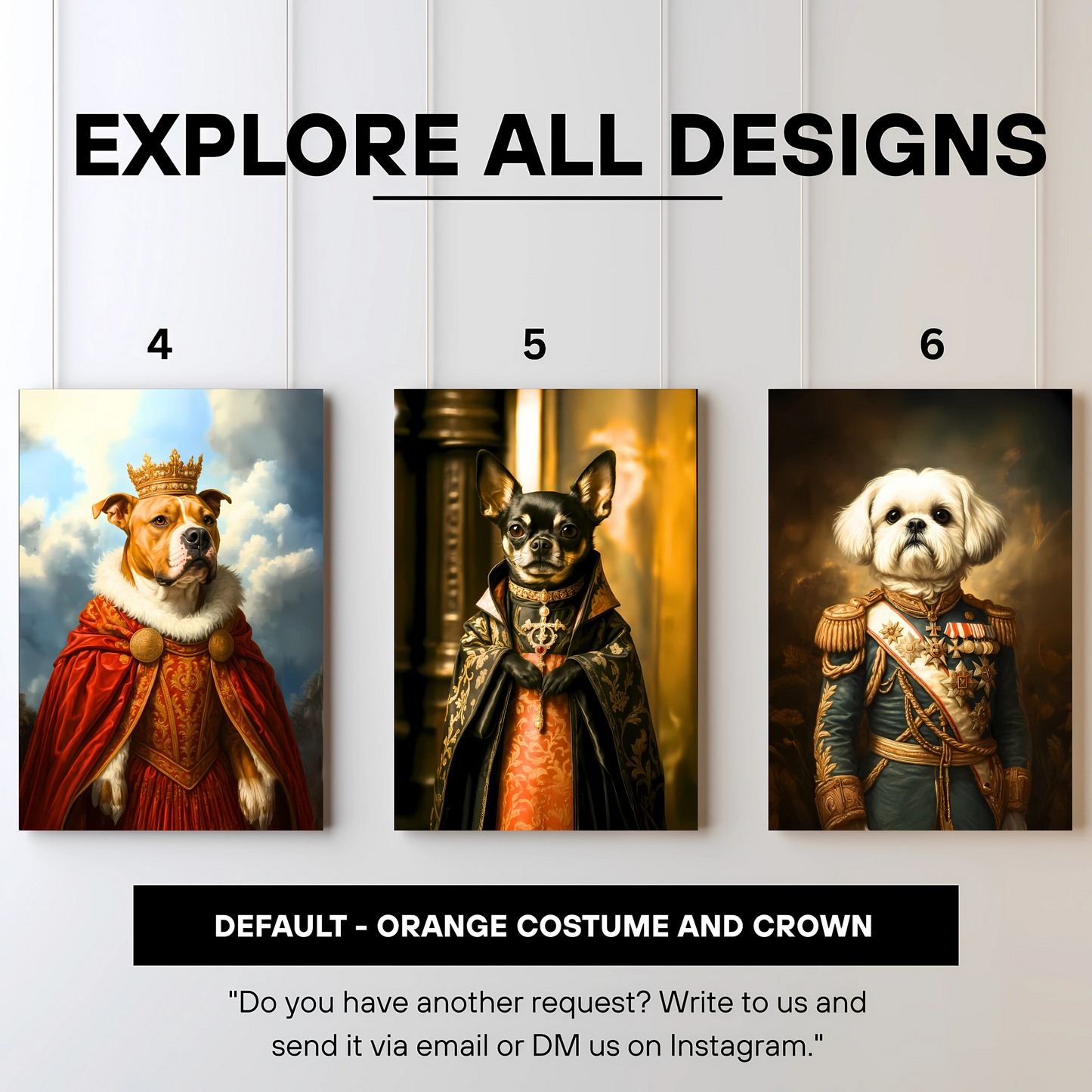Custom Royal Pet Canvas Art - Male