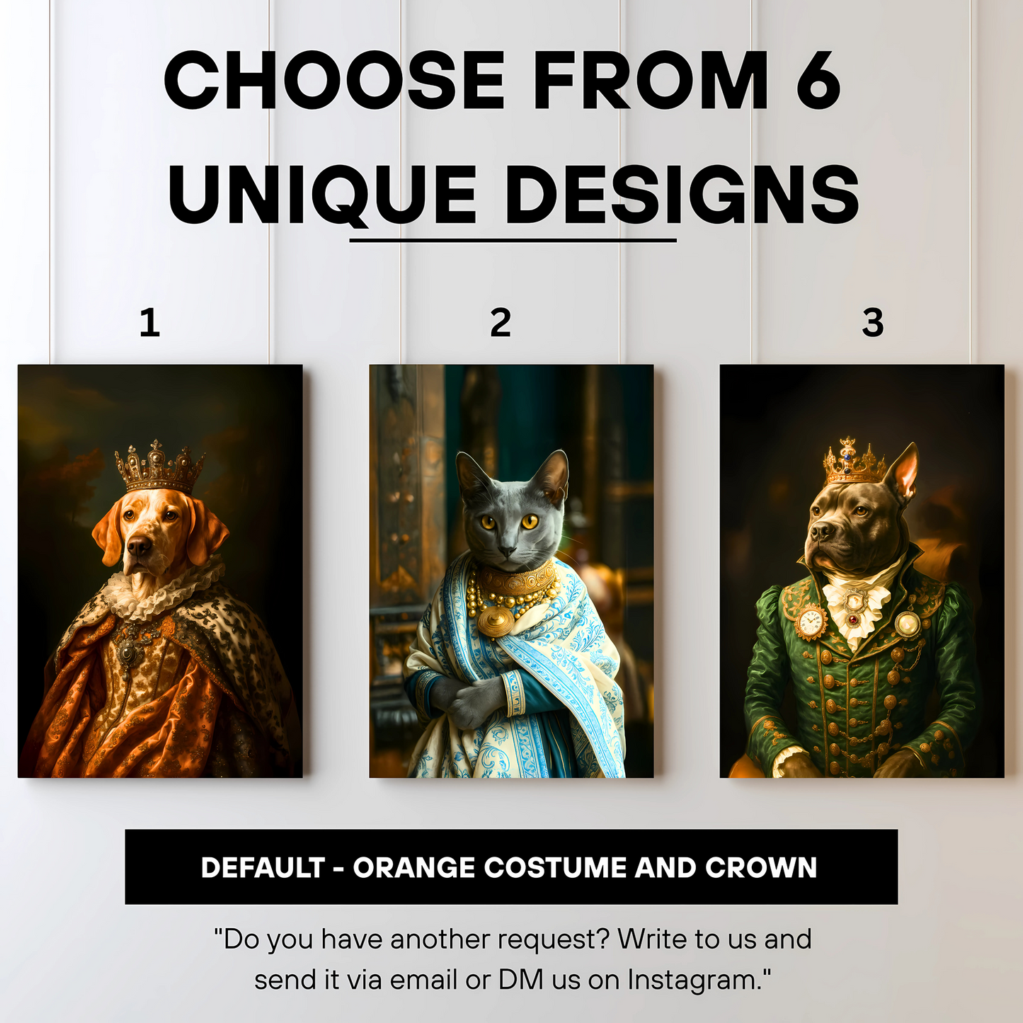 Custom Royal Pet Canvas Art - Male