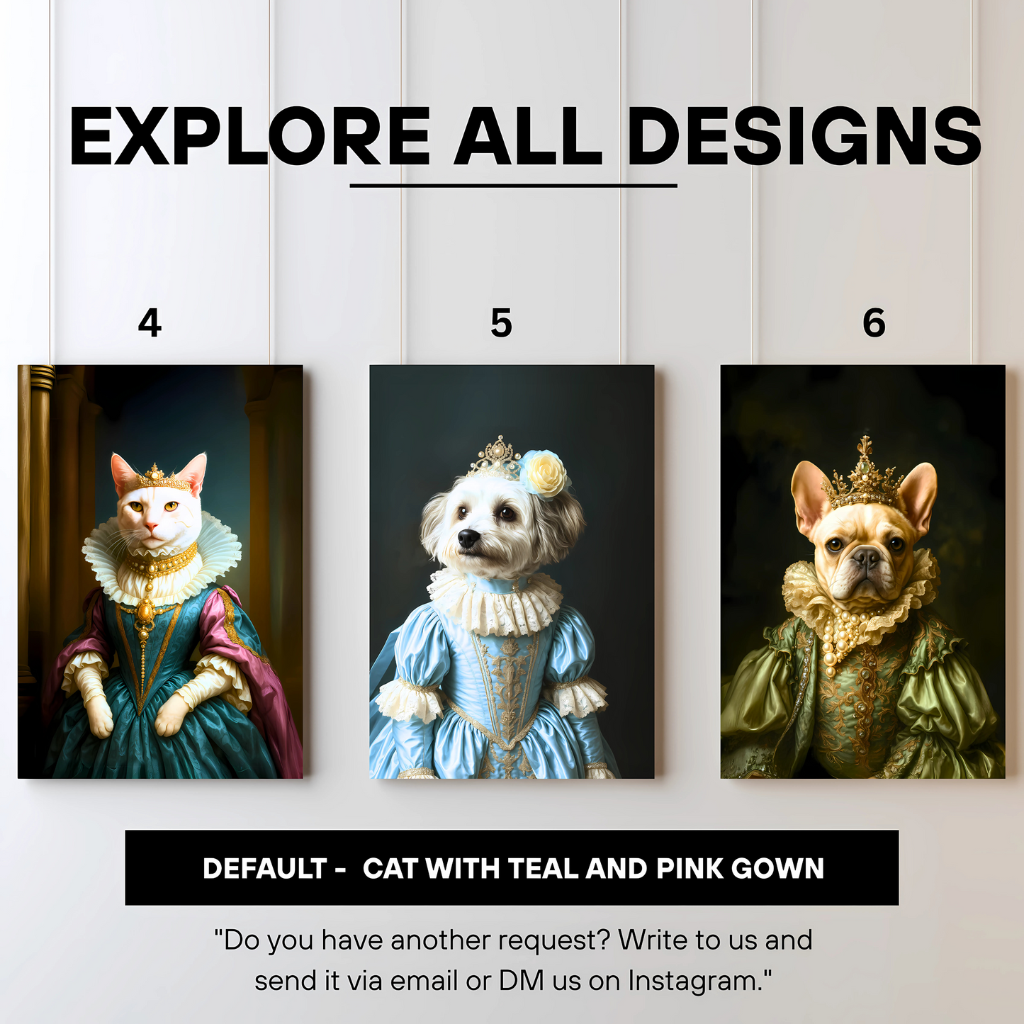 Custom Elegant Pet Canvas Art - Female
