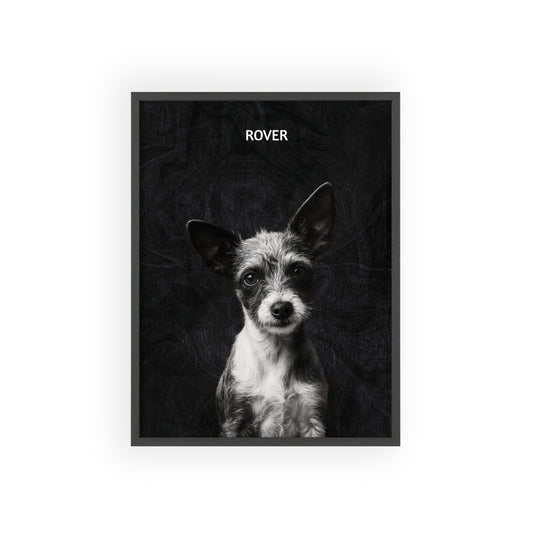 Personalized Pet Wall Art with Wooden Frame, Custom Dog Portrait, Home Decor for Animal Lovers, Gifts for Dog Owners, Unique Dog Artwork