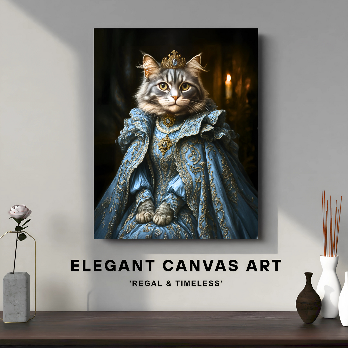 Custom Elegant Pet Canvas Art - Female